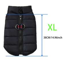 1pc New Autumn Winter Pet Clothes Zip Up Vest Warm Dog Jacket With Leash Hook, Fashionable - Black - View 16