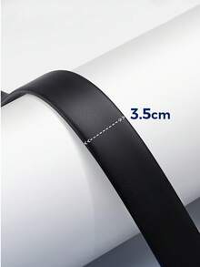 WilliamPOLO Genuine Leather Belt For Men, Casual Waist Belt, 3.5cm Width, Adjustable Automatic Buckle, Can Be Trimmed To Fit