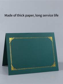 1pc Paper Honor Certificate Protective Cover, Graduation Season Certificate Shell, European Style Folded Certificate Protective Cover With Hot Stamping