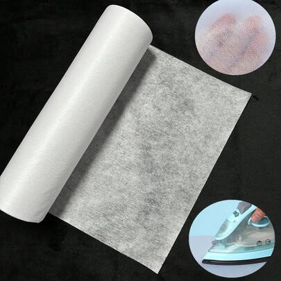 Best Seller White Iron-On Non-Woven Fusible Interfacing: 11.8" X 30yd Medium Weight Non-Woven Interfacing Iron On Polyester Single-Sided Interfacing For DIY Crafts Supplies