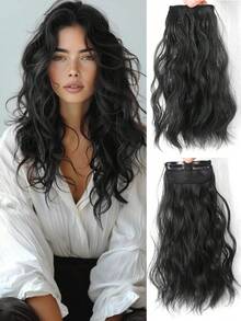 Women Water Wave Hair Extensions Clip 10inch/14inch Clip In Hair Extensions Natural Invisible Hair Piece Suitable Thinning Hair Increase Hair Volume - Multicolor - View 12