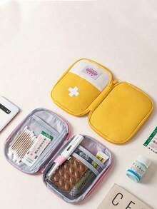 1 件刺绣细节药品储物袋，户外便携式储物袋，旅行迷你拉链储物袋，化妆包，化妆包，度假收纳袋，大容量化妆品收纳盒化妆盒，适用于口红、刷子、护肤品、手机、硬币、小物品，适用于家庭、礼物、度假和节日万圣节圣诞节多功能用途，波西米亚风 - 粉色 - 查看 11