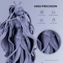 ELEGOO Resina 3D Lavable con Agua, 1kg Resin 3D Printer 405nm Curado Rápido, Resina 3D 1000g para Impresora 3D LCD/DLP/MSLA, Resina Fotopolímero con Alta Precisión y Bajo Olor, 1000g Gris GXDH - Negro 1000 g. - Ver 3