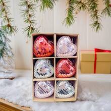 12 piezas Juego de adornos de bolas de Navidad, decoraciones colgantes para el árbol de Navidad brillantes, bolas de adorno de colores, decoraciones colgantes con forma de corazón, adecuadas para Navidad, Halloween, bodas, San Valentín y Año Nuevo, ideales para decoración de fiestas en el hogar y regalos de celebración, decoraciones navideñas, decoración de escenas navideñas, decoraciones navideñas para el hogar, regalos de Navidad, decoración navideña - Multicolor - Ver 15