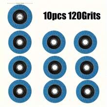 10 件装 4-1/2 英寸角磨机砂轮片，60/80 粒度，金属除锈和抛光，研磨研磨垫，蓝色