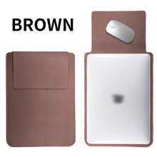 1 Pc Laptop Bag Compatible With 11-16 Inch Apple Laptops, HP, Chromebook Surface Multi Functional Storage Inner Bag, IPad Computer Mouse Pad Integrated Inner Bag - Coffee Brown - View 3