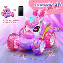 Carro de Control Remoto para Ni?as, Unicornio para Ni?as de 3-6 A?os, RC Juguetes de Unicornio Coche Control Remoto Recargable 4WD con Luces LED, Cumplea?os y Navidad Regalos para Ni?a de 3 4 5 6 A?os - negro - Ver 6