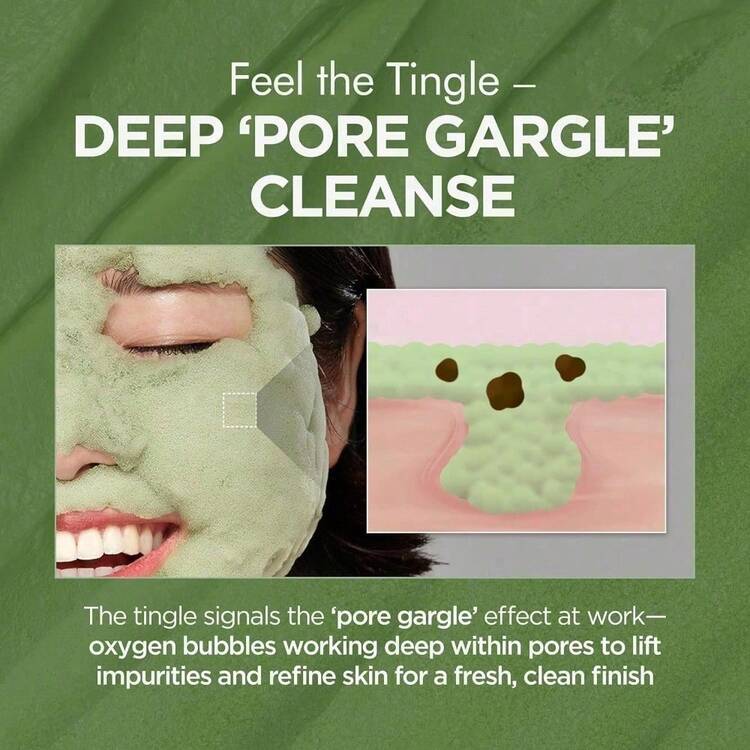 Bubble Deep Mask – Holy Basil & Carbonated Water For Cleansing Pores & Blackheads, Korean Clay To Bubble Wash-Off Pack – Holy Basil And Carbonated Water For Cleansing Pores And Blackheads, Clay Bubble Wash Off Pack – Deep Cleansing Of Pores And Blackheads With Carbonated Water, Deep Cleansing Of The Face - 綠色 - 查看 8