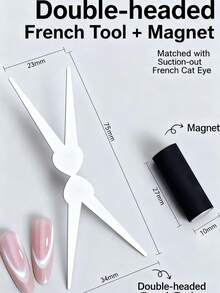 2 件套 X 形猫眼美甲磁铁套装打造法式指甲风格，双头铁片磁性美甲配件工具，美甲猫眼胶辅助工具美甲用品 - 彩色 - 查看 2