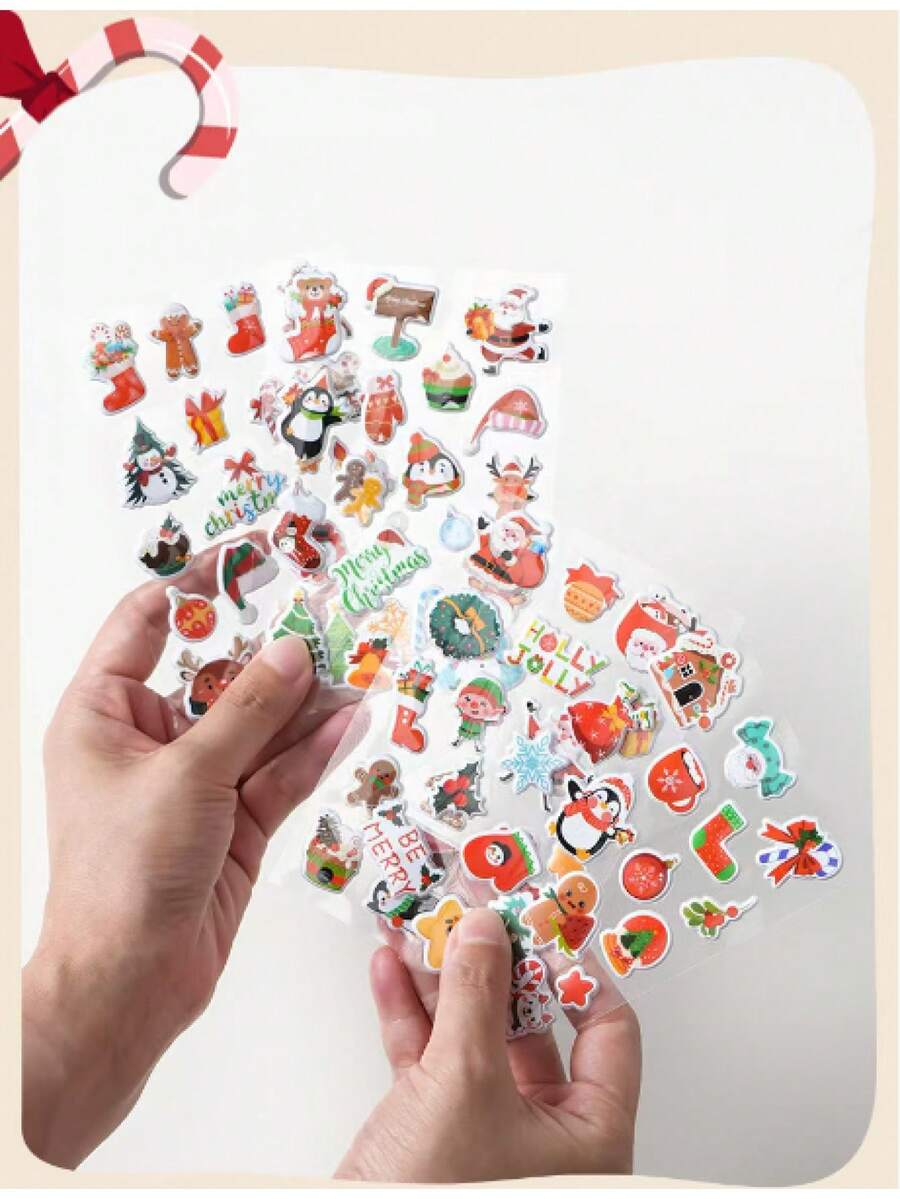 5/10/20 Stücke Weihnachts-Bubble-Sticker 3D Cartoon Weihnachtsmann & Rentier Sticker für Kinderdekoration