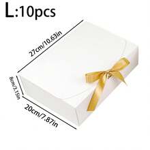 10pcs/5pcs/2pcs - White/Black/Pink/Brown Gift Box With Lid, Gift Box With Ribbon For Bridesmaid Proposal Box, Gift Box For Wedding, Birthday Gift, Shower Party And Other Parties, Valentine's Day Gifts, Valentine Day,Packaging, Birthday, DIY Making, Beauty Storage BOX