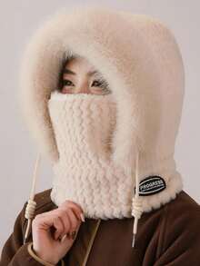 1 sztuka czapki zimowej, 3 w 1 pluszowa czapka, zimowa ochrona twarzy, wiatroszczelna, ochrona uszu, czapka na głowę, ciepły kapelusz typu bucket odpowiedni na mroźną zimę, ciepła zima