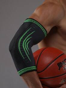 JINGBA SUPPORT 1pc Breathable Compression Elbow Sleeve - Lightweight Sports Protective Gear, Suitable For Weightlifting, Basketball And Training, Unisex - Green - View 6