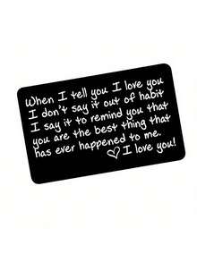 1 件礼物我爱你，钱包插卡，男士结婚周年订婚礼物，夫妻丈夫生日礼物 - 黑色 - 查看 7