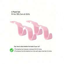 4pcs Car Seat Headrest Hanger, Car Seat Storage Hooks For Purse Handbag Jacket Grocery Bag, Universal Plastic Hanger For Car Backseat Accessories For Women Storage Organizer Travel Essentials Back To School Dormitory Storage Fall Decor - Nhiều màu - Xem 8