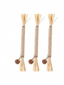 3/6pcs Cat Chew Toys, & Durable Catnip, Sisal Rope Cat Teeth Cleaning Chew Sticks - Brown - View 9