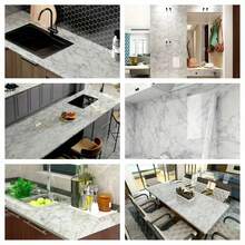 1 件复古光泽大理石图案白色和灰色家居装饰壁纸，自粘家具翻新膜，适用于橱柜、桌子、椅子、房间背景，便宜又实用的墙纸墙贴墙面装饰房间装饰壁纸贴纸墙卧室装饰厨房装饰 - 彩色 - 查看 8
