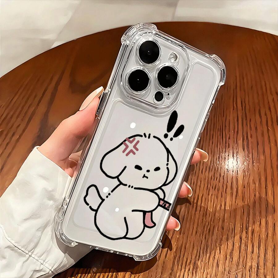 Funda de Teléfono Transparente Antigolpes con Diseño Creativo de Perro para 17, 16, 15, 14 / 16, 15, 14 Plus / 17, 16, 15, 14 Pro / 11, 11 Pro – Regalo Perfecto para Todas las Estaciones - Colores mixtos - Ver 1