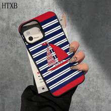 Fundas protectoras de imitación con orificios grandes en color azul y rojo con diseño de velero, compatibles con phone 16 Pro Max, 16, 15 Pro, 14, 14 Plus/14 Pro Max, 13, 13 Pro, 12 Pro y 11/11 Pro. Regalos para cumpleaños y festividades - Negro - Ver 8