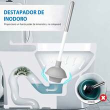 TXG Juego de émbolo y cepillo de inodoro, Fregadero y émbolo de Drenaje, Con soporte para limpieza de baño, juego de émbolo 2 en 1 resistente con bomba potente y diseño único de almacenamiento de agua - 1 - Ver 2