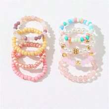 8 件套波西米亚水晶串珠可叠戴戒指 - 彩色 - 查看 2