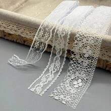 Cuộn ruy băng viền vải ren trắng 7 kiểu 70M, ren thêu thủ công dùng để may vá, đồ thủ công tự làm, trang trí váy cưới và tiệc sinh nhật - Nhiều màu - Xem 6