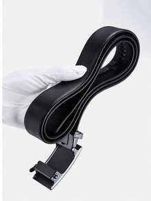 WilliamPOLO Genuine Leather Belt For Men, Casual Waist Belt, 3.5cm Width, Adjustable Automatic Buckle, Can Be Trimmed To Fit