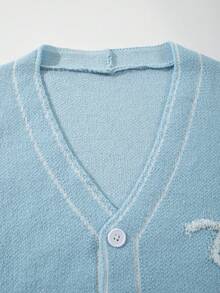 Men's V-Neck Button Striped Knit Cardigan Jacket, Casual Loose Streetwear, Suitable For Spring, Autumn, Winter