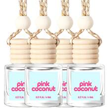 Osmore Summer Tropical Gift For Girls & Women, Pink Coconut Breeze Car Air Freshener Diffuser, Long-Lasting Hanging Fragrance Oil, Aromatherapy Essential Oil, 4-Pack Beachy Car Perfume Pendant, Cute Car Accessories For Women, Car Stuff, Car Decor, Car Essentials, Car Mirror Hanging Accessories, Car Air Freshener Must-Have, Valentine's Day Gift - Dừa hồng nhiệt đới - Xem 12