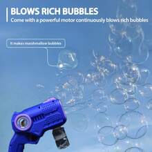 Fully Automatic 10-Hole Bubble Gun For Kids, Powerful Bubble Blowing, Suitable For 3-Year-Olds And Children Aged 4-8, Bubble Machine Gun, Party Favors, Summer Toys, Outdoor, Birthday Gifts And Christmas(Blue+Purple) - 2件套裝(藍色+紫色) - 查看 8