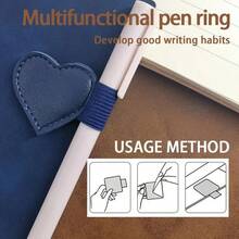1pc Piece Self-Adhesive Heart-Shaped Pen Clip, Waterproof Leather Writing Pen Clip, Portable Pen Clip, Home Study Reading Book Self-Adhesive Sticky Notes Clip, Notebook Accessories Pen Clip,School Teacher Office Supplies Stuff,Bible Study Supplies Notebook Book,Back To School Supplies,Burn Book,Planner Journal Notebook