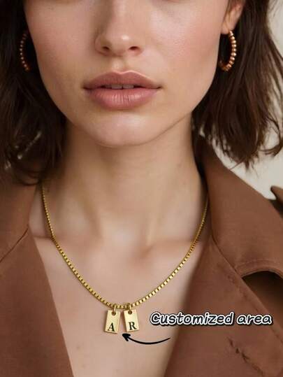 Personalized Initial Necklace - Customized Three Character Pendant With Exquisite Chain, Elegant Retro Jewelry Gift For Women, Christmas Gift For Her, Wife, Girlfriend, Best Friends, Party Accessories, High Quality Craftsmanship