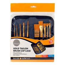 Daler Rowney juego de pinceles con Estuche para lápices con Cierre de Cremallera 11 piezas - Naranja - Ver 2