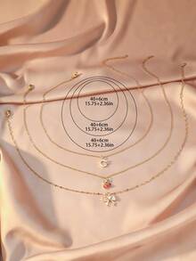 3pcs/Set! Elegant Sparkling Rhinestone Butterfly & Cherry Pendant Necklace Set, Suitable For Girls Daily, Dates, Parties, Gifts, Vacations, Banquets And Everyday Wear