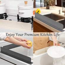 Silicone Sink Splash Guard – Flexible Water Barrier Splash Cover For Kitchen Sink, Bathroom Wash Basin, Dishwashing And Vegetable Basin, Countertop Water Stopper, Lab Sink Protector, Reusable Kitchen Sink Accessories, Easy Clean Silicone Water Blocker For Home Utility Sinks - Multicolor - View 8