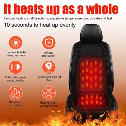 12V/24V Car Heated Seat Cushion, Fast Heating Car Electric Heating Pad, Universal Car Heated Seat Cushion, Warm And Comfortable Car Seat Heating Pad For Winter