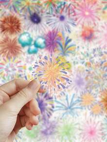50 piezas de pegatinas retro de fuegos artificiales, adecuadas para scrapbooking, planificadores, diarios, guitarras, patinetas, equipaje, decoración con pegatinas de plástico autoadhesivas