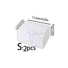 10 Stück/5 Stück/2 Stück - Weiße/Schwarze/Rosa/Braune Geschenkboxen mit Deckeln und Schleifen, geeignet für Brautjungfern-Einladungen, Hochzeiten, Geburtstaggeschenke, Baby-Duschen, Partys, Valentinstag-Geschenke, Verpackung, Geburtstage, DIY, Kosmetikaufbewahrung, Abschlussgeschenke, Hochzeitsfeier-Dekoration - Weiss - Übersicht 18