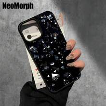 Fundas y carcasas protectoras para teléfono con diseño de flash negro y orificios grandes. Compatibles con phone 16 Pro Max, 16, 15 Pro, 14, 14 Plus/14 Pro Max, 13, 13 Pro, 12 Pro, 11/11 Pro. Regalos para cumpleaños y festividades - Negro - Ver 7