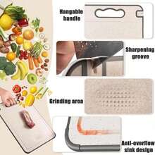 BOOSEN 2 IN 1 Tabla de Cortar de 304 Acero Inoxidable, Tablas para Picar Cocina de Doble Cara Antideslizante con Trapos de Limpieza, Titanm Cutting Board, Dise?o de Malla Resistente los Ara?azo ? - negro - Ver 2