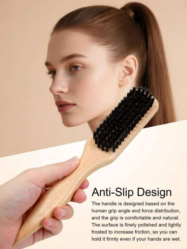 1 Stück Wildschweinborsten Haar- und Bartbürste für Männer und Frauen - unparfümierte Mähnen-Borsten Professionelle Friseur-Stylingbürste für dickes/dünnes Haar, Fade und Clipper Reinigungskamm, Slick Back Glättungswerkzeug, Haarstyling-Set, Haarstyling-Werkzeuge