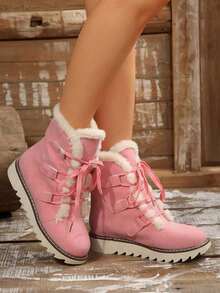 Zapatos Comodos De Mujer Winter Bootsboots For Womenwomen Shoesshoes - 粉色 - 查看 2