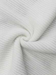 كنزة صوفية رياضية كاجوال للنساء بياقة طاقم وأكمام قصيرة، بتصميم فضفاض مع خطوط متباينة داكنة وفاتحة وطبعات حرفية، مناسبة للجري والمشي الصباحي في فصلي الخريف والشتاء