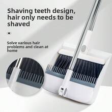 Broom And Dustpan Set, Long Handle Floor Cleaning Tool With Rotating Head And Built-In Brush, Suitable For Removing Dust/Debris, Lightweight And Space-Saving For Home/Kitchen/Room/Office, Essential Cleaning Supplies, Hard Floor Broom Set, Sweeping Tools, Home Cleaning Kit, Small Dustpan, Duster - Multicolor - View 2