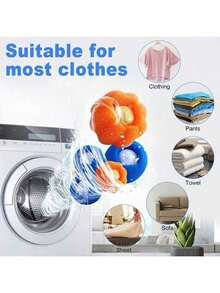 10 件/套洗衣机宠物毛发去除器，可重复使用烘干球，减少皱纹，节省洗衣机免费烘干时间 - 彩色 - 查看 4