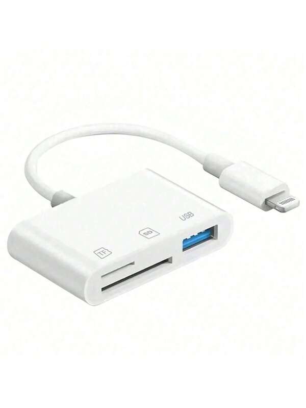 1 Pc SD Card Reader Digital Camera Adapter USB 3 In 1 Camera Adapter, SD Card Reader For Type-C, 3 In 1 Card Slot Memory Card Reader Suporta SD E TF Cards Trail Camera Viewer SD Card Adapter Portable Micro SD Card Reader Nenhum aplicativo necessário Plug And Play Compatível com IPhone 14/13/12/11/X/8/7/IPad e Micro SD Card Adapter