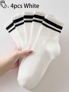 40只/30只/24只装男女通用舒适运动袜，男士长袜适合运动和训练，女士长袜适合休闲和商务穿着，抗菌、柔软、黑白配色、防臭、吸湿排汗、轻便舒适，适合秋冬季节穿着，20只/10只/8只/6只/4只/2只装，秋季 - 彩色 - 查看 51