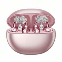 Tukio Clip On Headphones, Open Wireless Headphones, Detachable Beautiful Synthetic Gemstone Earrings, High-Definition Stereo, ANC Noise Reduction, Hands-Free Calling, Designed For Sports/Work/Study/Outdoor Use, Compatible With All Smartphones, Perfect For Girls And Women, Gifts, Holidays, Clip On Headphones, Active Noise Cancelling Earmuffs, Best In Ear Headphones, Open Earbuds, Study Headphones, Outdoor Headphones, Fashionable Headphones,  Headphones - 玫瑰金+Butterdrop配件 - 查看 1