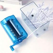1pcs Mini Hand-Crank Paper Shredder - Portable For Home, Office, And School Use, No Electricity Required, Anti-Slip Base, Compact Office Desktop Document Shredder, Ideal Birthday Gift - Blue - View 7