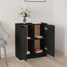 Sideboards 2 Pcs Black 30x30x70 Cm Engineered Wood - Black - View 4